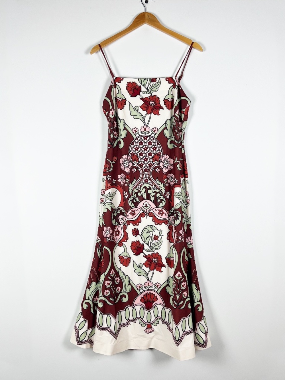 Mestiza Tropez Convertible Strapless Flared Print Pattern Midi Dress Small - Picture 1 of 3